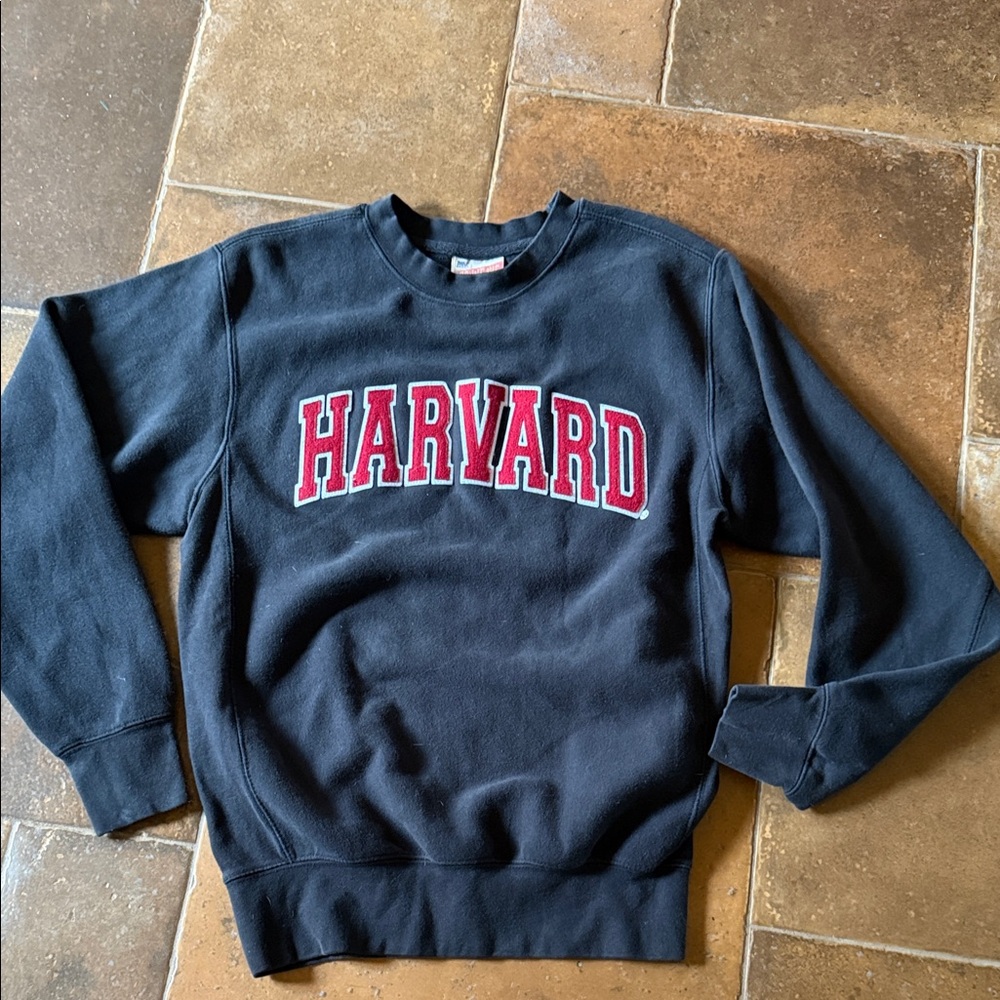 Harvard Black Red College Sweatshirt Size XS Pro Weave Ivy League